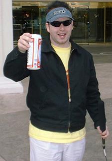Bolt Boy downs his "medicine"